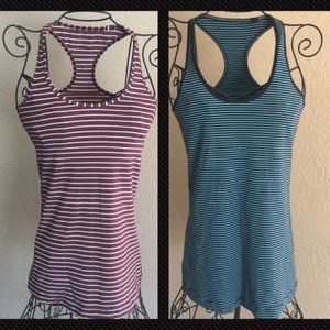 TWO Lululemon Racerback Stripe Tanks      (HYB)